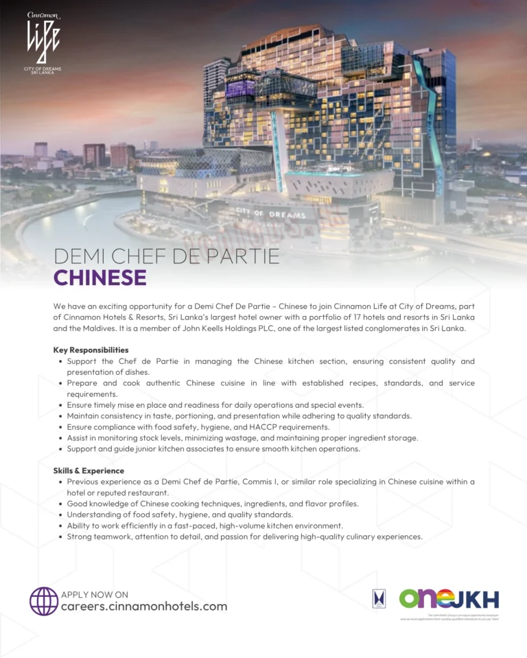8573cDemi Chef De Partie o Chinese